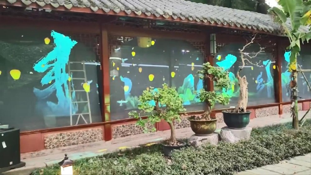 四川成都罨畫(huà)池戶外電動(dòng)紗幕